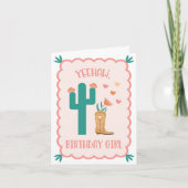 De Remerciements "Yeehaw, fille d'anniversaire" Carte d'anniversair (Devant)