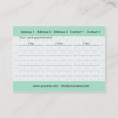 De Rendez-vous Ayurveda - Carte Affaires / Horaire (Dos)