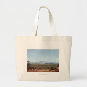 De rendezvous nabij de groene rivier grote tote bag