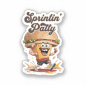 De Rennende Cheeseburger Sticker (Voorkant)