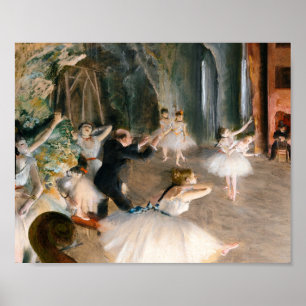 De repetitie op het podium van Edgar Degas Poster