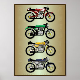De Replica's (poster voor de kantine racer-motorri Poster