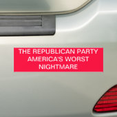 DE REPUBLIEK: AMERIKA'S NIGHTMARE BUMPERSTICKER (Op auto)
