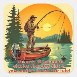 De retraite van een visser vierkante sticker