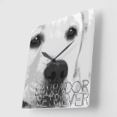 De Retriever van Rabrador Vierkante Klok (Hoek)