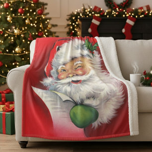 De  Retro Santa die zijn lijst controleert Sherpa Deken