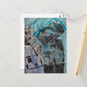 De Retro Werkende Man Trunk en Zagen Collage Briefkaart