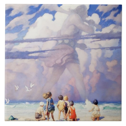 “De reus” sprookjeskunst van NC Wyeth Tegeltje (Voorkant)