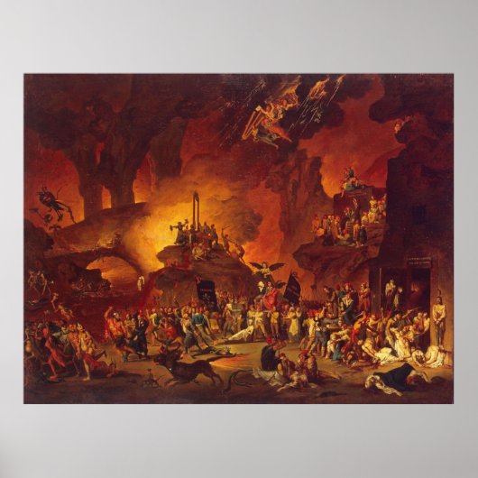 De Revolt of Hell oil schilderij Poster (Voorkant)