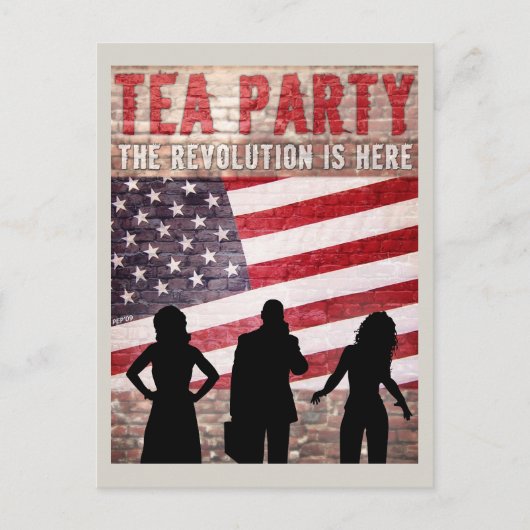 De revolutie is hier briefkaart (Voorkant)