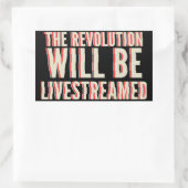 De revolutie zal overleven rechthoekige sticker (Tas)