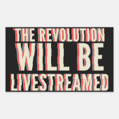 De revolutie zal overleven rechthoekige sticker (Voorkant)