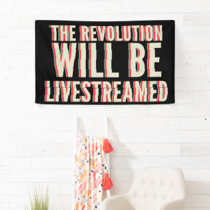 De revolutie zal overleven spandoek