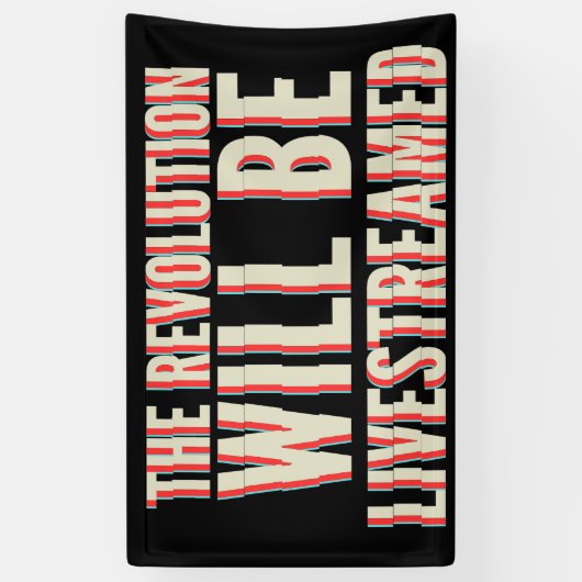 De revolutie zal overleven spandoek (Verticaal)