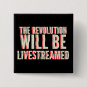 De revolutie zal overleven vierkante button 5,1 cm (Voorkant)