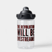 De revolutie zal overleven waterfles (Achterkant)