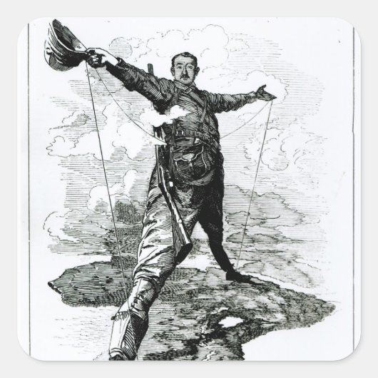 De Rhodes Colossus uit Punch Vierkante Sticker (Voorkant)