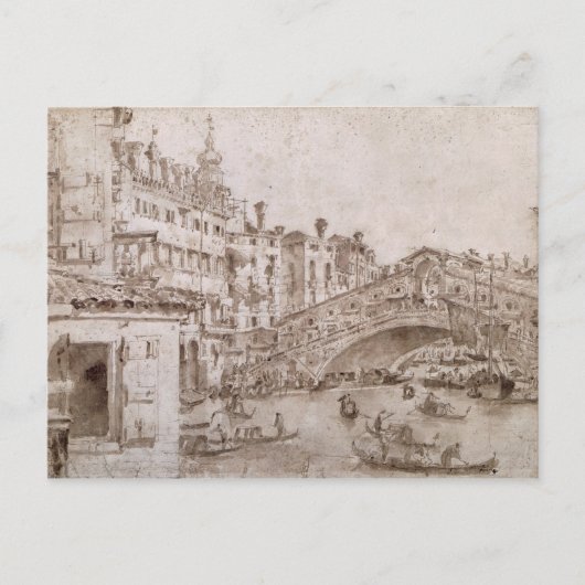 De Rialto-brug, Venetië Briefkaart (Voorkant)