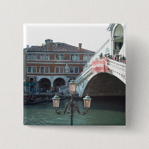De Rialto-brug, Venetië Vierkante Button 5,1 Cm