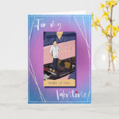 De ridder van kopjes Tarot Valentijnse Kaart (Gele Bloem)