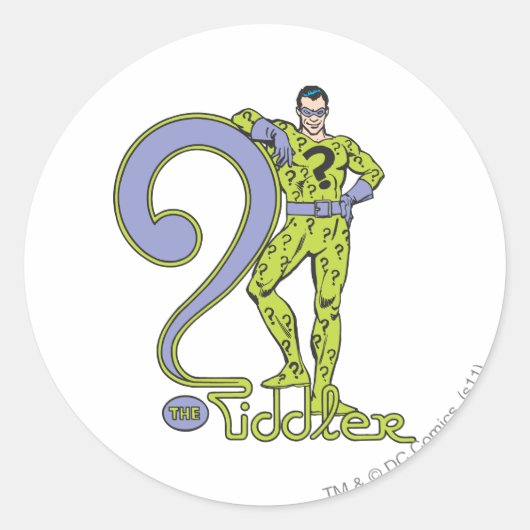 De Riddler en Logo Green Ronde Sticker (Voorkant)