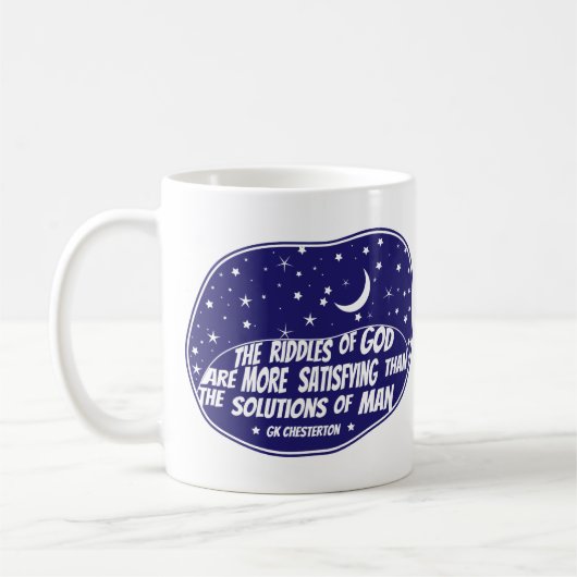 De Riddles van God - GK Chesterton Coffee Mok (Links)