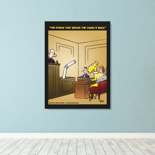 "De riem die de Camel heeft gebroken" Canvas Afdruk (Insitu (Houten vloer))