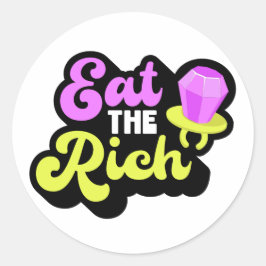 De rijke 90's Diamond Ring Pop Grappig Sociaal Ronde Sticker