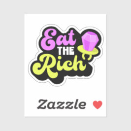 De rijke 90's Diamond Ring Pop Grappig Sociaal Sticker