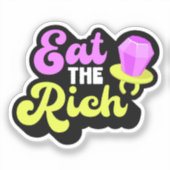 De rijke 90's Diamond Ring Pop Grappig Sociaal Sticker (Voorkant)