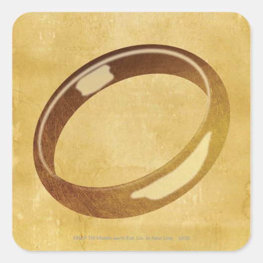 De ring vierkante sticker (Voorkant)