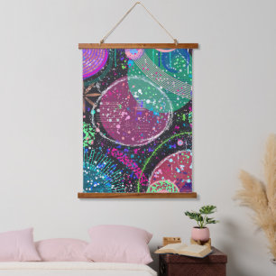 De ringen van Saturnus: Maximalistische abstracte Hangend Wandkleed