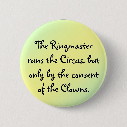 De Ringmaster voert de Circus uit Ronde Button 5,7 Cm (Voorkant)