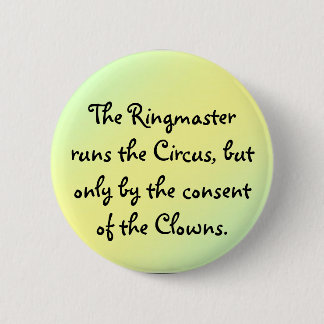 De Ringmaster voert de Circus uit Ronde Button 5,7 Cm