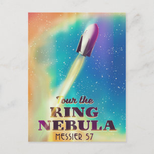 De Ringnevel (Messier 57) Poster voor ruimtereizen Briefkaart