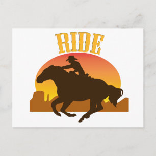 De Rit van de zonsondergang Briefkaart