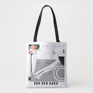 De Ritz 1920-stijl art deco-ontwerp zwart-wit Draagtas