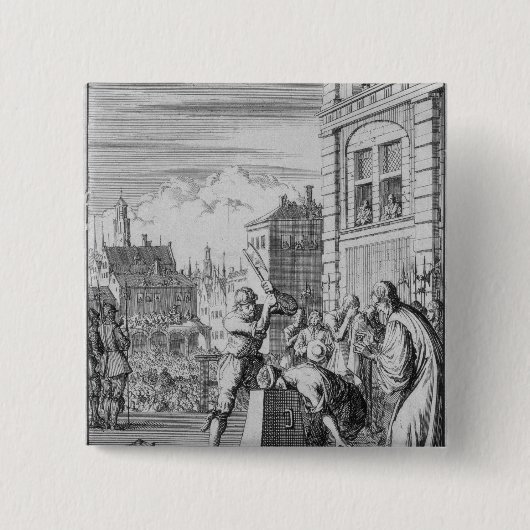 De Riven Shield Vierkante Button 5,1 Cm (Voorkant)