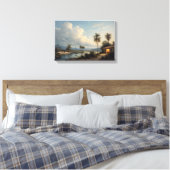 De Riverside Haven in de schemering Canvas Afdruk (Insitu (Slaapkamer))