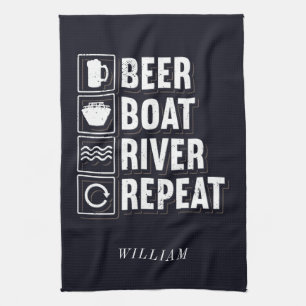 De rivier de Boat van Beer en Drink de persoonlijk Theedoek