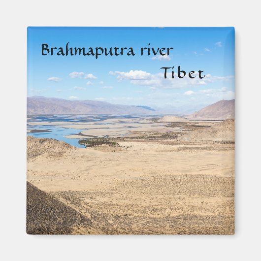 De rivier de Brahmaputra en het woestijnlandschap  Magneet (Voorkant)