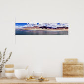 De rivier de Brahmaputra en het woestijnlandschap Poster (Keuken)