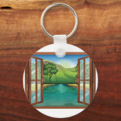 De rivier door een open Sleutelhanger van het Vens (Voorkant)