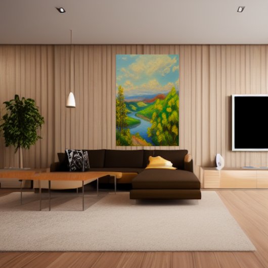 De rivier in het bos | AI Art Poster