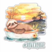 De rivier Life Sloth | Summer Fun Decal Sticker (Voorkant)