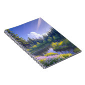 De rivier te midden van het Verdant-dennenbos Notitieboek (Rechterzijde)