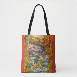 De rivier zwemmen tote bag