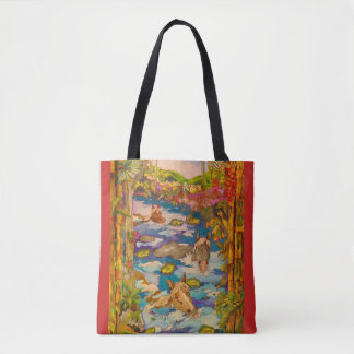 De rivier zwemmen tote bag