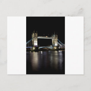 De rivierthames en de toren brug bij nacht briefkaart