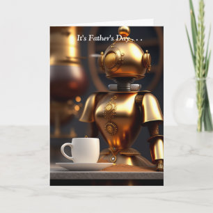De robot Barista Vaderdag Feestdagen Kaart